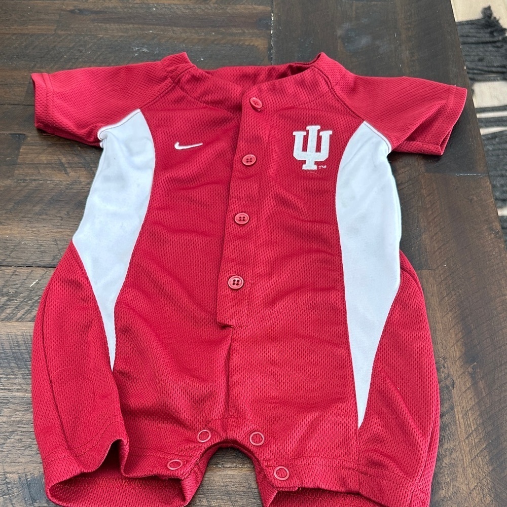 Indiana university Nike Red and White Kids Bodysuit. 18mo